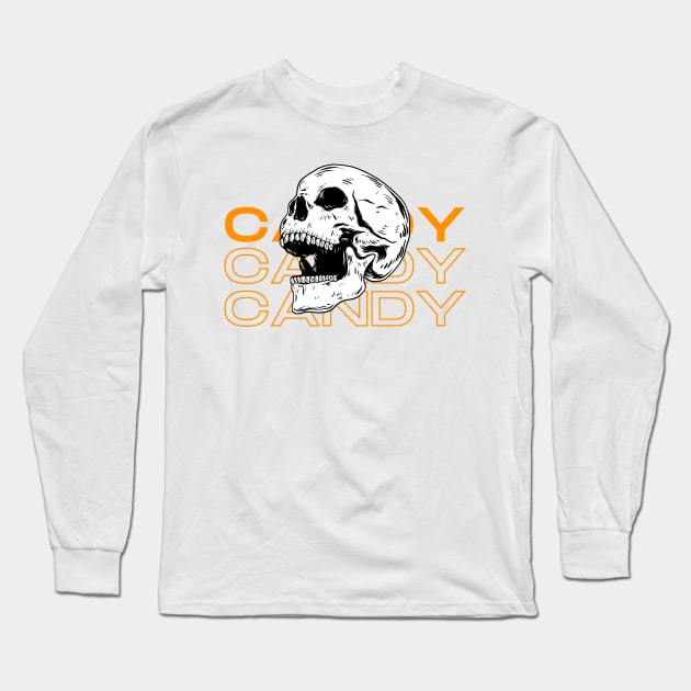 Candy Candy Candy Skull Long Sleeve T-Shirt by NICHE&NICHE